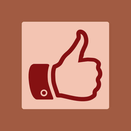 Like  icon. Hand finger up sign. Thumb up symbol. Flat design style.のイラスト素材