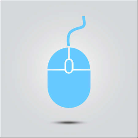 Icon of mouse.So, click the mouse. Flat design style.のイラスト素材