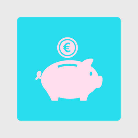 Piggy bank icon. Pictograph of moneybox. Flat design.のイラスト素材