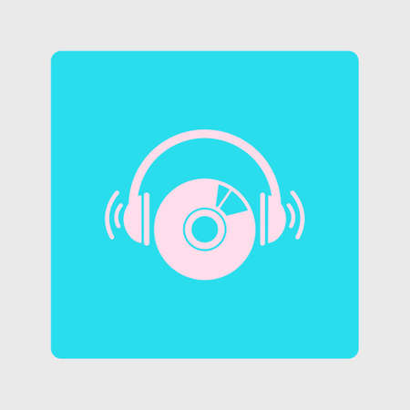 CD or DVD icon. Compact disk simbol. Flat design style.のイラスト素材