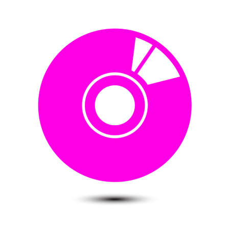 CD or DVD icon. Compact disk simbol. Flat design style.のイラスト素材