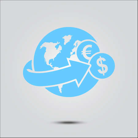 Arrow wrapped around the earth. Remittances icon.のイラスト素材