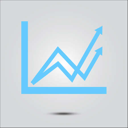 Business graph. Infographic. Chart icon. Growing graph simbol. Flat design style.のイラスト素材