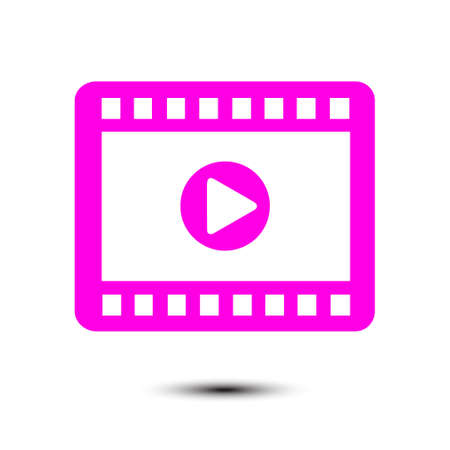 Video icon. Flat design style. Movie premiere. Live video Calendar.のイラスト素材