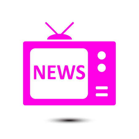 News reporter on tv. Flat design style. Mass media symbol.のイラスト素材