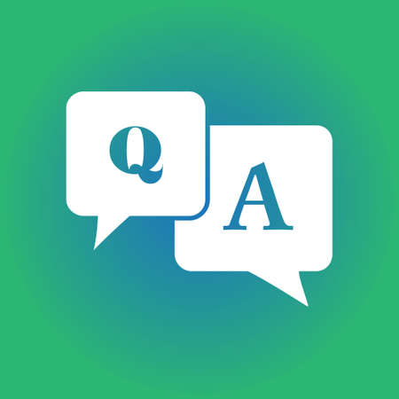 Q&A sign symbol. Speech bubbles with question and answer.のイラスト素材