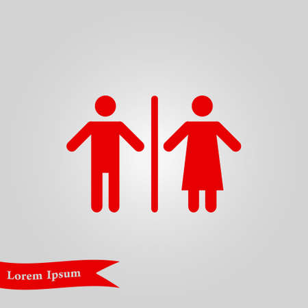 WC sign icon.  Male and Female toilet. Flat design.のイラスト素材