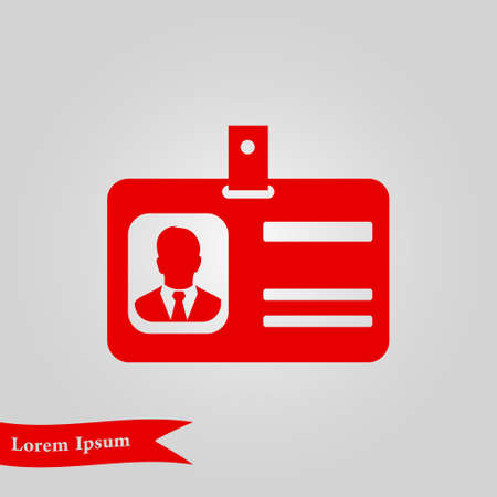 Identification card icon. Conference participant badge flat design style.のイラスト素材