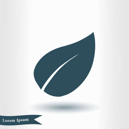 Leaf icon. Fresh natural product flat design style.のイラスト素材