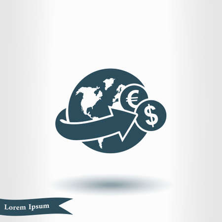 Arrow wrapped around the earth. Remittances icon.のイラスト素材
