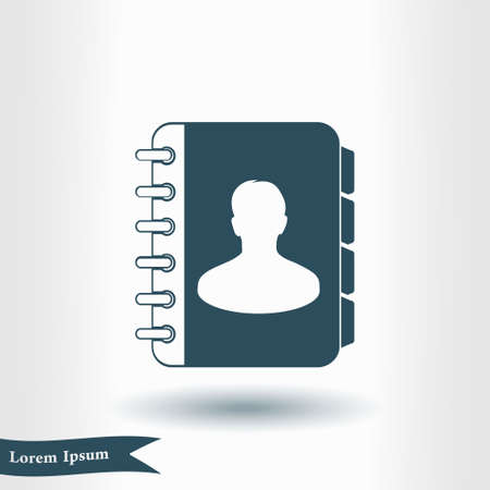 Address book icon vector. Flat design style. のイラスト素材