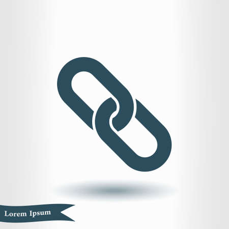 Link single icon.Chain link symbol. Icon link to the source.のイラスト素材