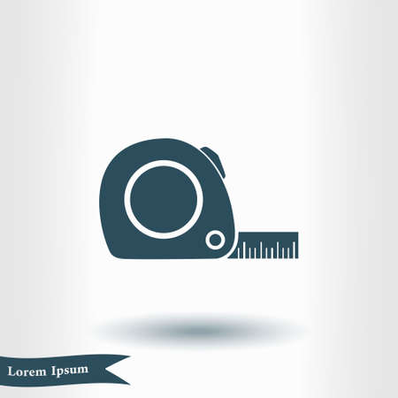Tape measure icon. Roulette construction  symbol. Dimensions and measurements. Create a cutting card.のイラスト素材