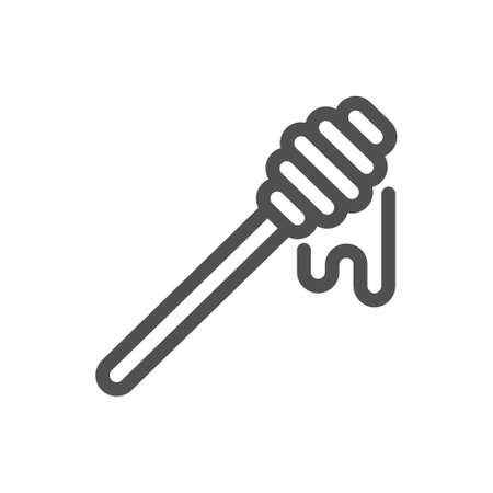 Bee vector icon. Natural healthy food. Honey dipper. Natural, organic food. Linear style icon. flat design element. Editable stroke. 48x48 Pixel Perfect.のイラスト素材