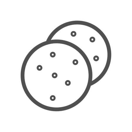 Sweet cookies line icon. Outline vector sign, linear style pictogram isolated on white. Symbol, logo illustration. Linear style icon. flat design element. Editable stroke.のイラスト素材