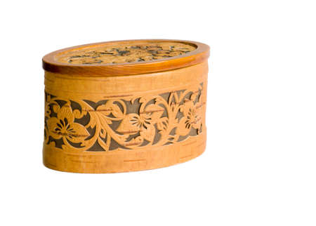 old small box isolated on white backgroundの写真素材