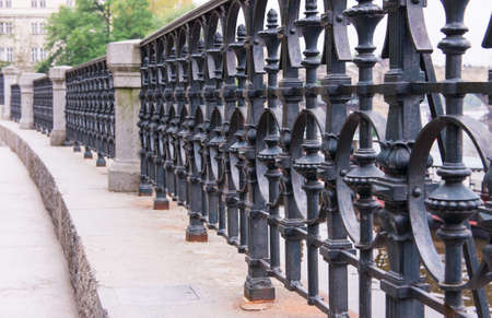 forged iron fenceの写真素材