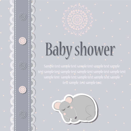 Book cover with a cute sleeping mouseのイラスト素材