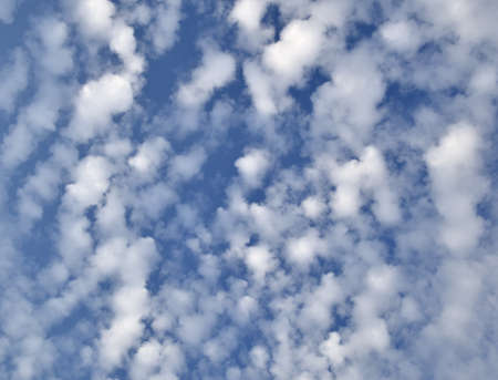White pure layered clouds on a blue sky. Sky landscape, background image, without people. Siberia, Russia, 2020の写真素材