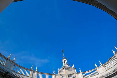 Marble balustrade on the roof of the Italian courtyard of the railway station in Sochi, Russia, 2021の写真素材