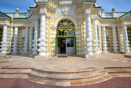 Moscow, Russia, 05.11.2022. Palace and park complex "Kuskovo". Entrance to the Grotto pavilion, classical Russian architecture of the XVIII centuryのeditorial素材