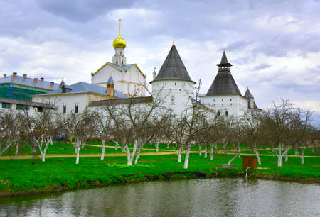 The Kremlin of Rostov the Great. Walls and towers from the side of the abbot's garden, Russian...