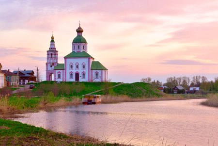 The church on the Kamenka River. The Church of Elijah the Prophet of Russian architecture of the XVIII century. Suzdal, Russia, 2022の写真素材