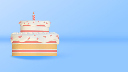 3d birthday cake illustration