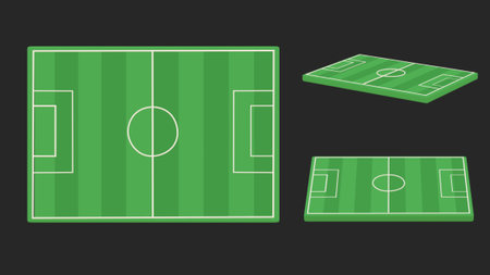 Soccer field. Vector illustration of a soccer field on a dark background.の写真素材