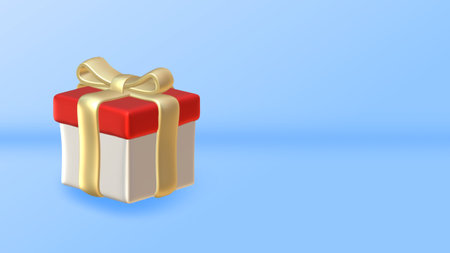 3d rendering of gift boxes on blue background with copy space.の写真素材