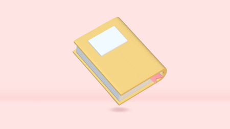 3d Book icon on pink background, 3d rendering.3d book pageの写真素材