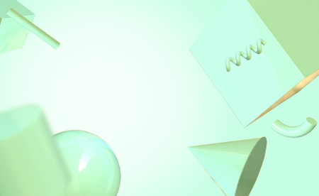 3d green playfull geometric presentation background