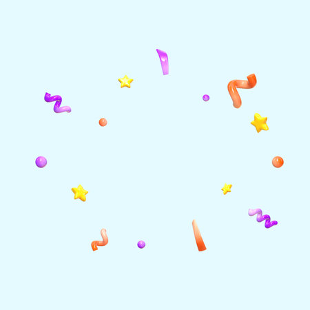 3d cute party confetti popの写真素材
