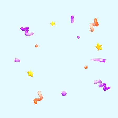 3d cute party confetti popの写真素材