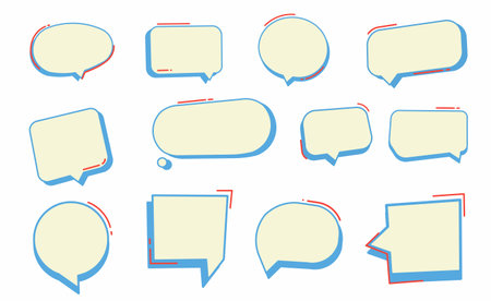 Cute cartoon speech bubble collection setの写真素材