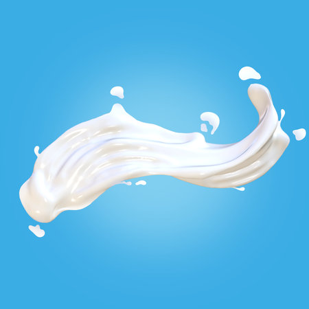 Yogurt milk splash isolated 3d renderの写真素材