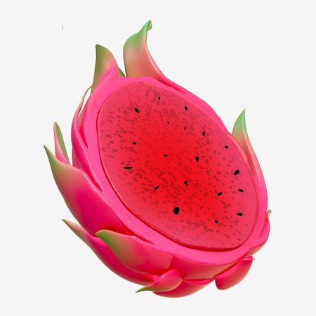 Cute 3D rendering dragon fruitの写真素材