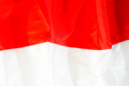ribbon, red and white flag of Indonesia independence day August 17th, i love indonesia, isolated on...