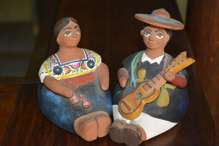 Mexican ethnic clay dollsの写真素材
