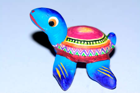 Colorful Mexican marine turtle clay artcraftの写真素材