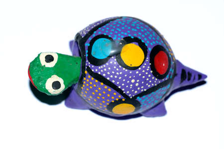 Mexican ethnic turtle wooden artcraftの写真素材