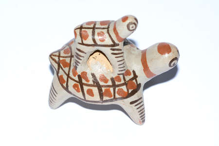 Mexican ethnic turtle and baby clay artcraftの写真素材