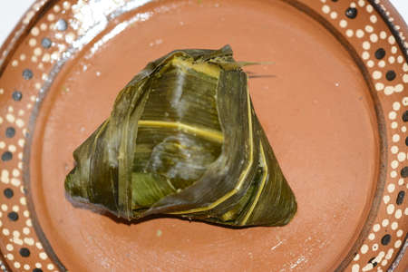 Mexican traditional dish from Michoacán state Corundaの写真素材