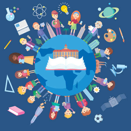 Education and science concept illustrationのイラスト素材