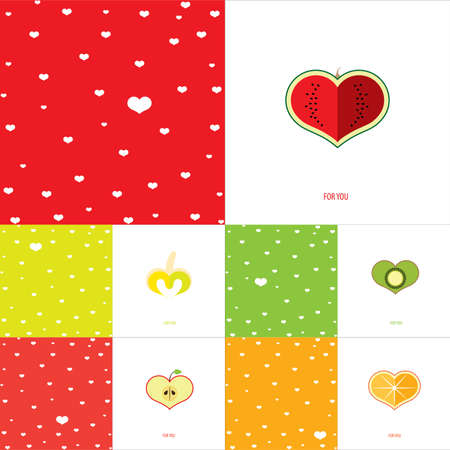 Set of double congratulation tasteful cards for Valentines dayのイラスト素材