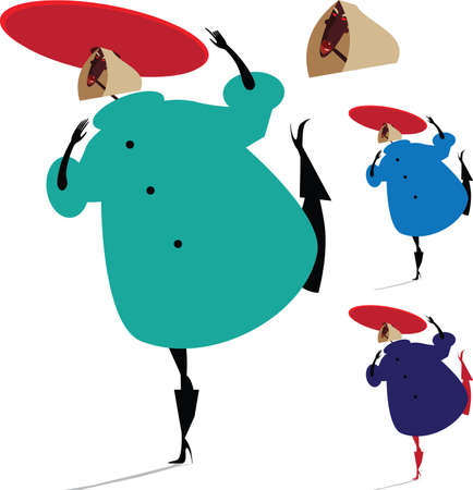 Set with fashionable girl in a red hatのイラスト素材