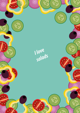 Frame vegetables and herbs with place for textのイラスト素材