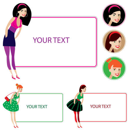 Pretty young beautiful girl for your textのイラスト素材