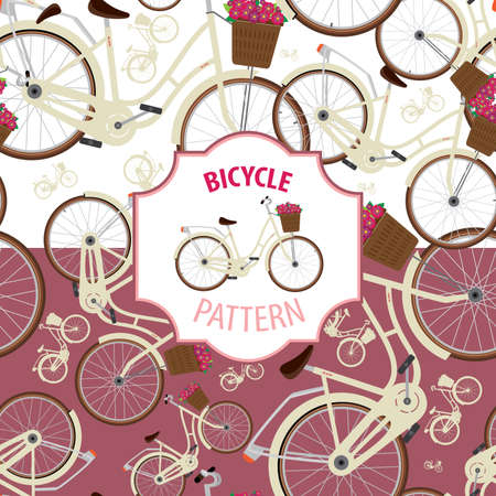 Bicycle pattern set with two color optionsのイラスト素材