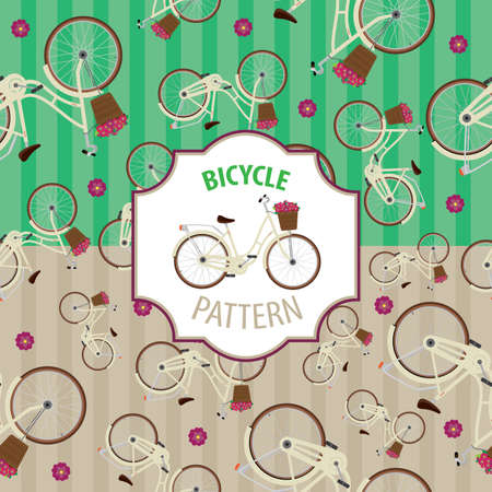 Bicycle pattern set with two color optionsのイラスト素材